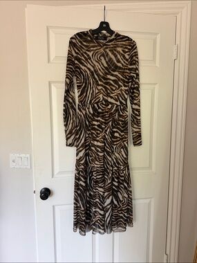Dressed in LALA Tiger-Print Mesh Maxi Dress